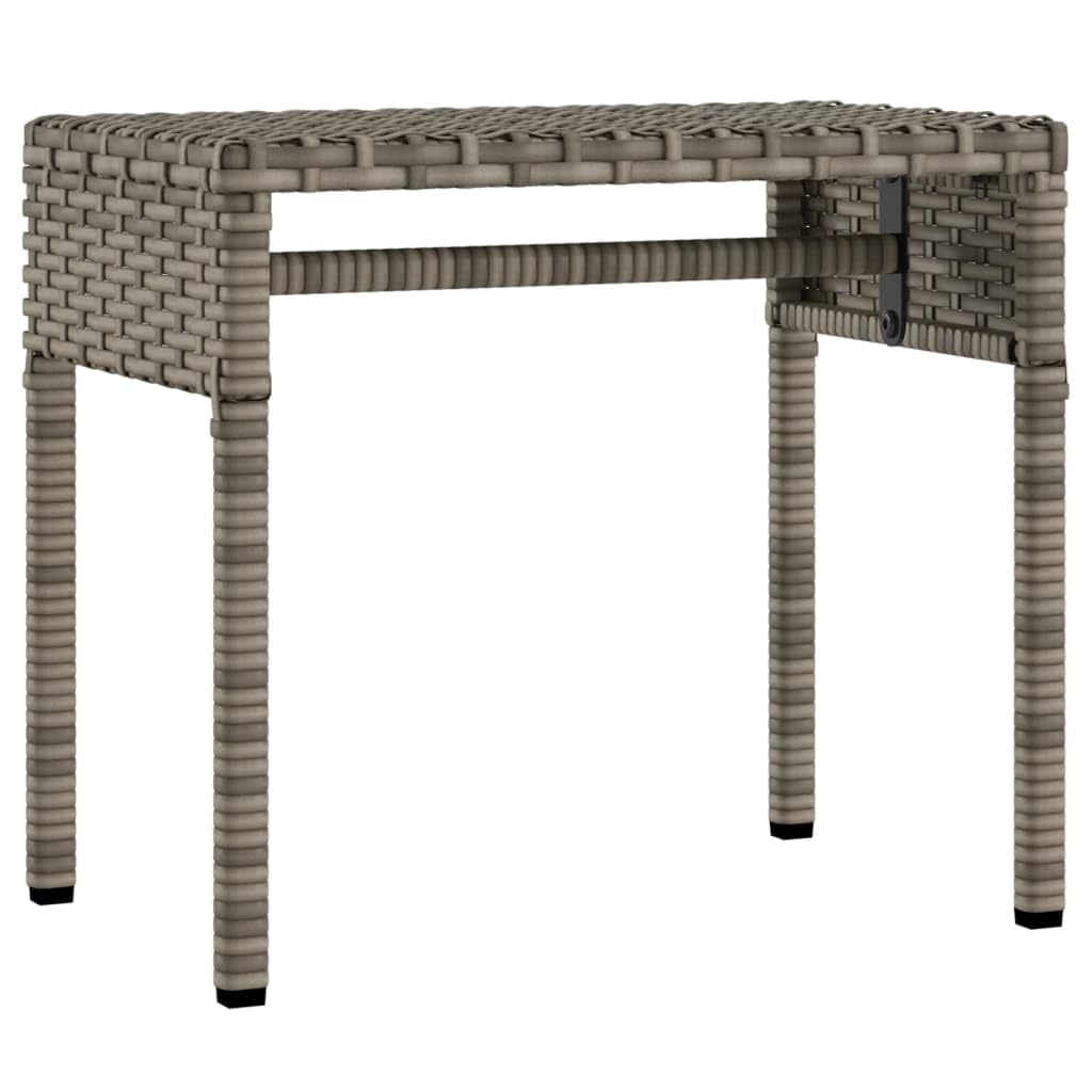 Favemtsl 2-Pack Grey PE Rattan Patio Sun Lounger Set with Adjustable Armrests Canopy Table 78.7" Seat Outdoor Lounge Chairs for Deck Poolside Beach