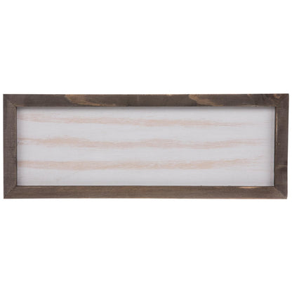 Hobby Lobby Unfinished Rustic Wood Wall Decor Sign, 14 7/8" x 5 1/2" inches (37.78 x 13.97 cm), Whitewash Interior, Brown Frame, DIY Craft Project
