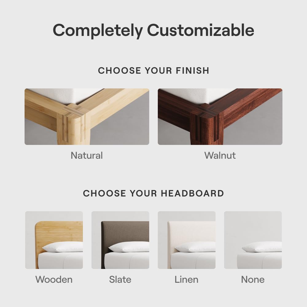 Nectar Upholstered Headboard - King - Linen - Attachable to Bamboo Bed Frame (Sold Seperately) - Easy Tool Free Set Up - Contemporary and Durable