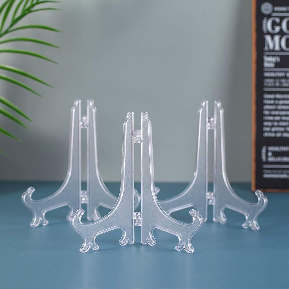 Artliving 6" Clear Plastic Easels or Stand/Plate Holders for Pictures, Home Decoration, Weddings, Birthdays (24 Pack)
