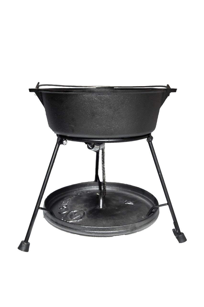 CampMaid Outdoor Cooking Set - Dutch Oven and Tools Set - Charcoal Holder & Cast Iron Grill Accessories - Camping Grill Set - Outdoor Cooking Essentials - Camp Kitchen Equipment - (8 Piece Set)