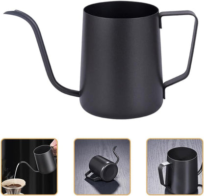 Whistling Teapot Coffee Pot, Stovetop Drip Pot with Long Spout, Stainless Steel Kettle with Tea Strainer