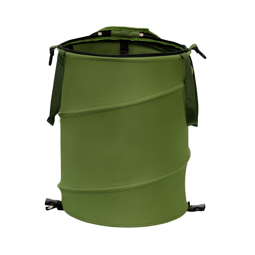 13.8x15.8 600D (1Pcs-Green 10 Collapsible Pop Up Trash Can, Outdoor Recycling Bin in, Oxford Cloth Yard Waste Bags