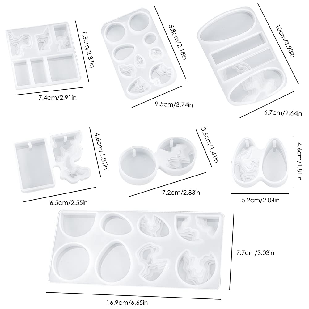 SENHAI 7 PCS Island Pendant Resin Molds, Ocean Style Epoxy Silicone Molds for DIY Craft Making Pendant Keychain Jewelry