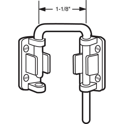 Prime-Line Products U 9846 Sliding Door Loop Lock, 1-1/8 in., Hardened Steel Bar w/Diecast Base, Nickel Plated