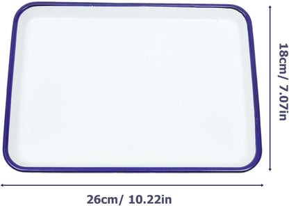 Zerodeko Enamel Baking Pan, Rectangular Cookie Sheet, Vintage Oven Tray for Farmhouse Camping Home