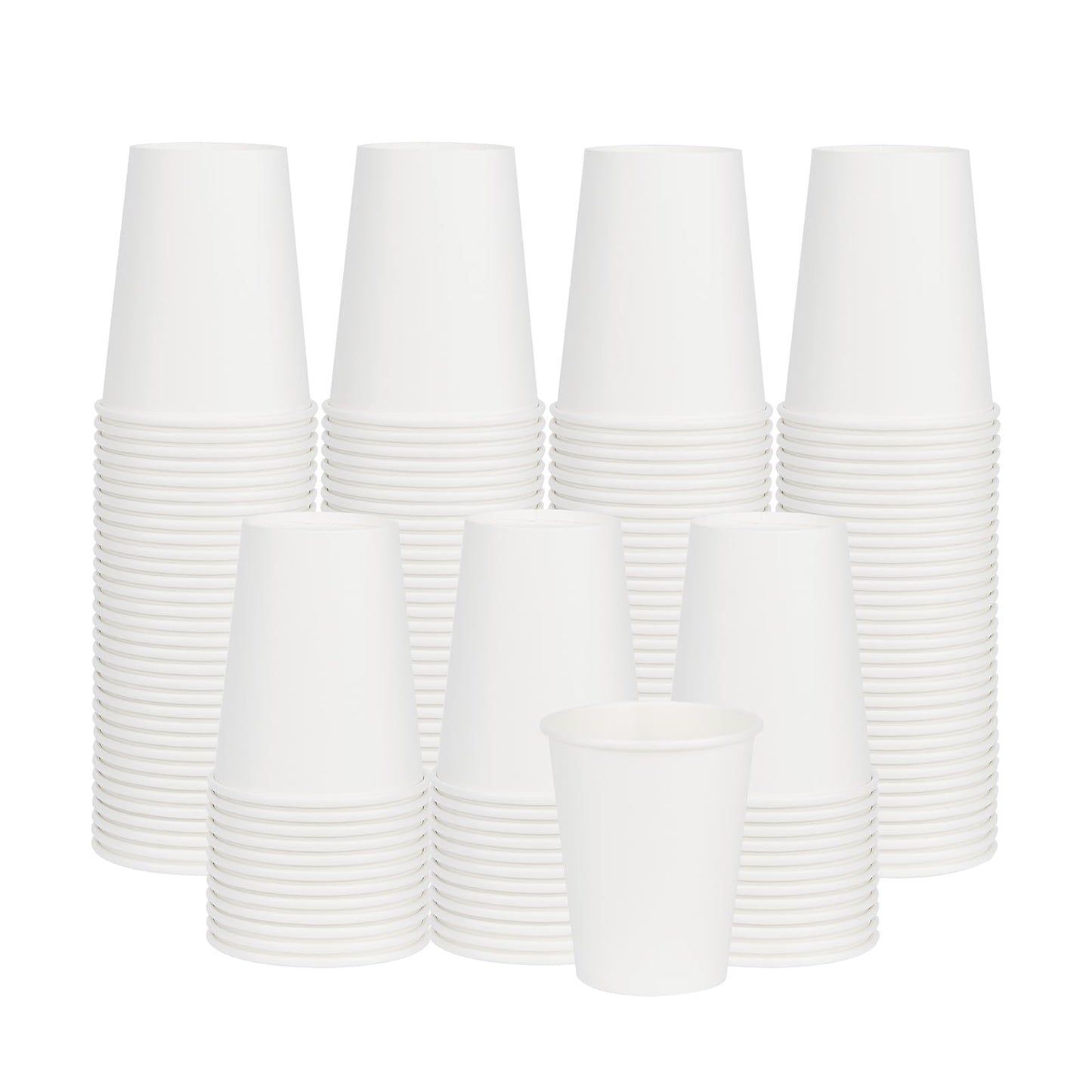 ECOEXTRA Coffee Cups 8 oz 400 Pack, Disposable Paper Cups 8 oz, White Paper Hot Coffee Cups Suitable for Party, Picnic, Travel, and Events