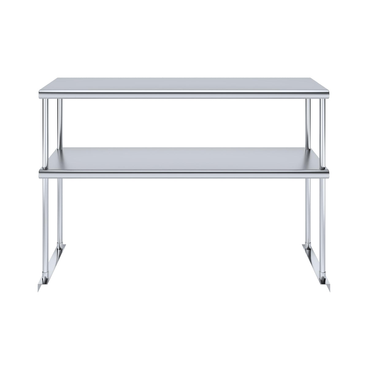 AmGood Stainless Steel Double Deck Overshelf – 14 in. x 48 in. – Heavy Duty, NSF Certified, Commercial-Grade, Adjustable Tiered Shelf for Kitchen Prep Tables and Workbenches