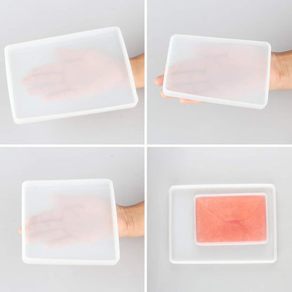 7 Pack Large Silicone Resin Mold for Phone Album, Desktop Decor, Coasters, Home Decoration, Gift, Tomorotec Epoxy Resin Molds DIY Casting Square, Rectangle, Ellipse, Heart Coaster Molds