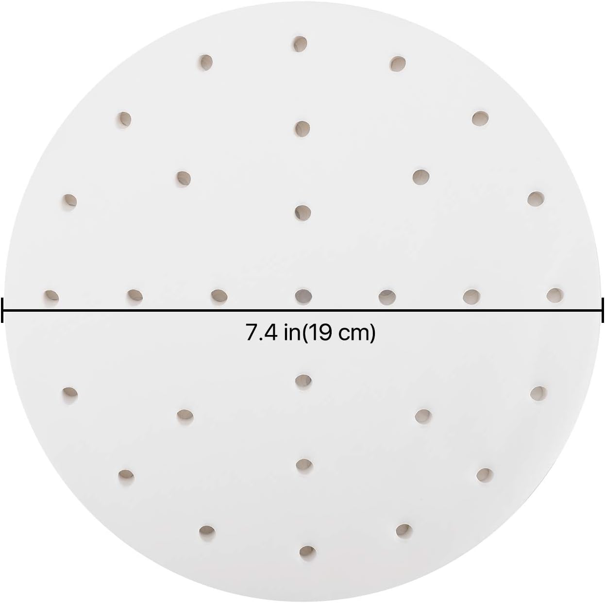 Flexzion 7.5 Inch Perforated Parchment Paper for Air Fryer Liners, 200 Sheets, Non-Stick Cooking