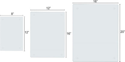 Phore Clear Tempered Glass Cutting Board, 16"x12", Dishwasher Safe, Scratch Resistant, Heat Resistant