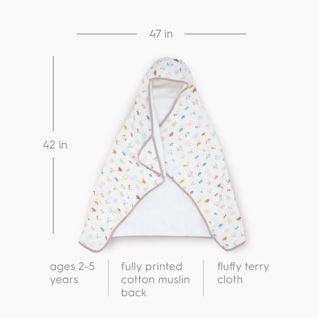 1-6 Little Unicorn Hooded Bath Towel | Absorbent Cotton & Terry Blend | Larger Size for Baby & Toddlers, Years (Animal