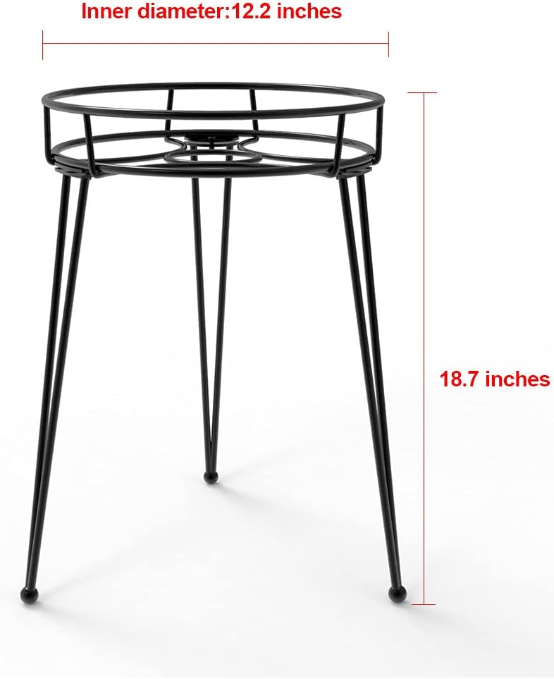 iLTreFlo 18.7 inches (18.7 inches Midcentury Modern Metal Potted Plant Stand Tall Flower Pot Holder Large Rustproof