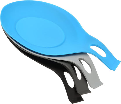 uxcell Silicone Spoon Rest - 7.68" x 3.74" Heat Resistant Kitchen Utensil Holder, Spatula Ladle Rest for Counter Stove