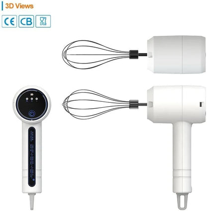 Electric Hand Mixer Egg Beater, USB Rechargeable, White