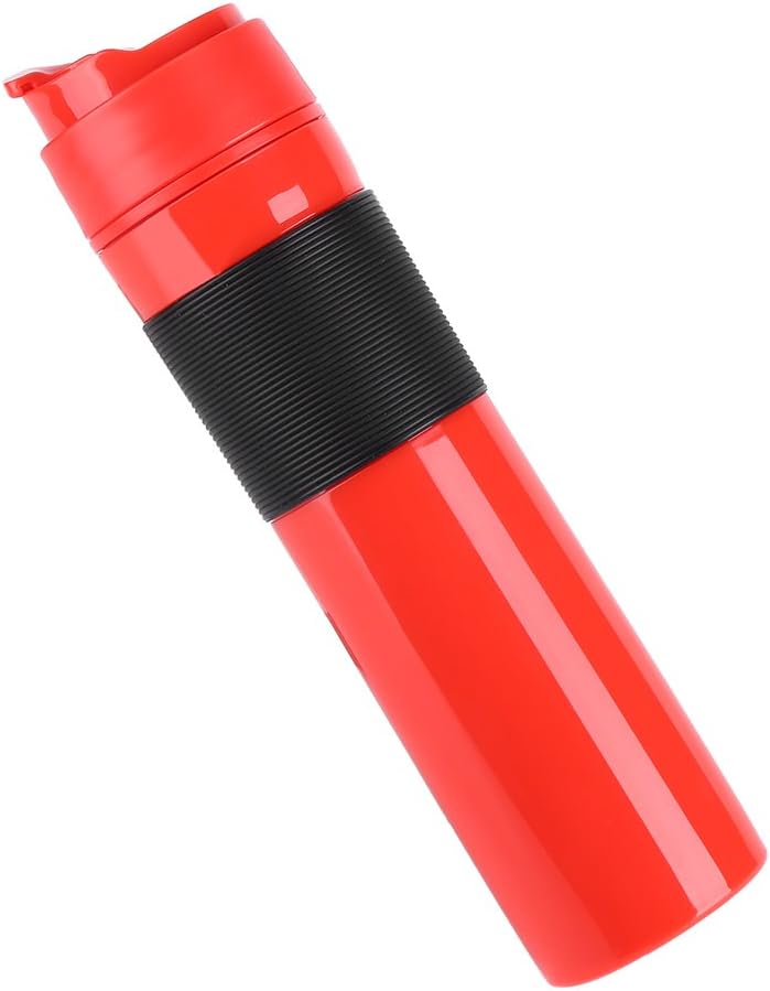 Coffee Bottle, 350ml Portable Coffee Press Bottle for Travelling, Tea Coffee Maker, Red