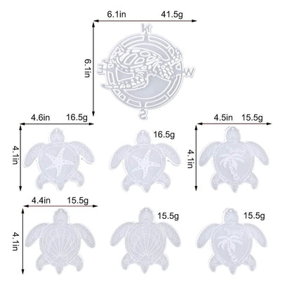 Wind Chimes Resin Molds Silicone Kit Bundle, Sea Turtle Epoxy Mold Wind Bell Silicone Moulds for Home Outdoor Indoor Decorations DIY Crafts