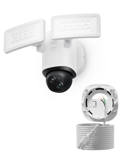 eufy Security Camera Floodlight Camera E340 Wired, Security Camera Outdoor, 360° PTZ, 24/7 Recording, 2.4G/5G Wi-Fi, 2000 LM, Motion Detection, Built-In Siren, Dual Cam, HB3 Compatible, No Monthly Fee