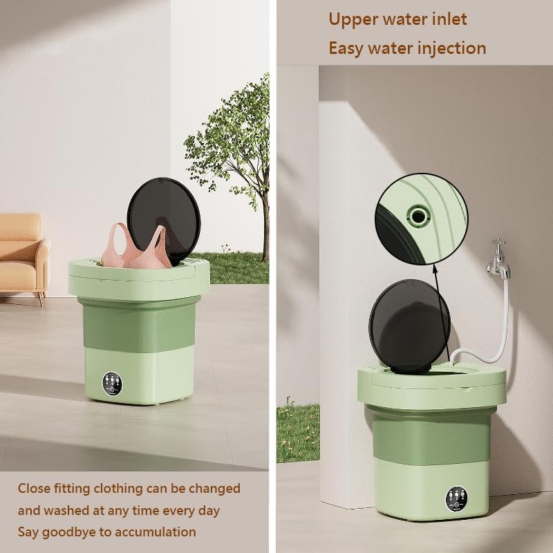 Foldable Washing Machine, 9L Mini Washer with 3 Modes, Portable for Apartments, Camping, RV Travel