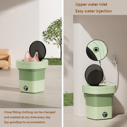 Foldable Washing Machine, 9L Mini Washer with 3 Modes, Portable for Apartments, Camping, RV Travel