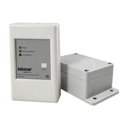 tekmar Wireless Outdoor Sensor 087 | Measure the Outdoor Temperature Without Any Exterior Wiring, No Outside Wiring Required | Easy Installation, Better Management of Heating and Cooling