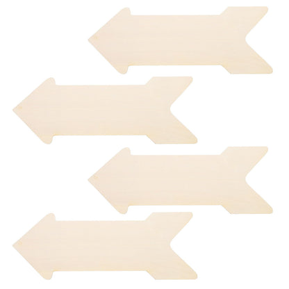 DECHOUS 4Pcs Wooden Arrow Signs: Blank Unfinished Wood Arrow Plaques for Crafts, Painting - Rustic Directional Sign Cutouts for DIY Craft Home Wall Decor, Farmhouse, Wedding, 15.7x6 Inch