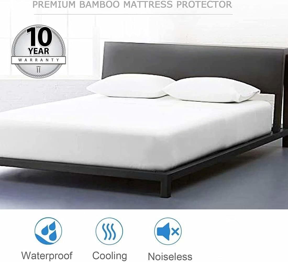 Full Size Cooling Mattress Protector Pad, Breathable Fitted Sheet Style, Waterproof for Pets