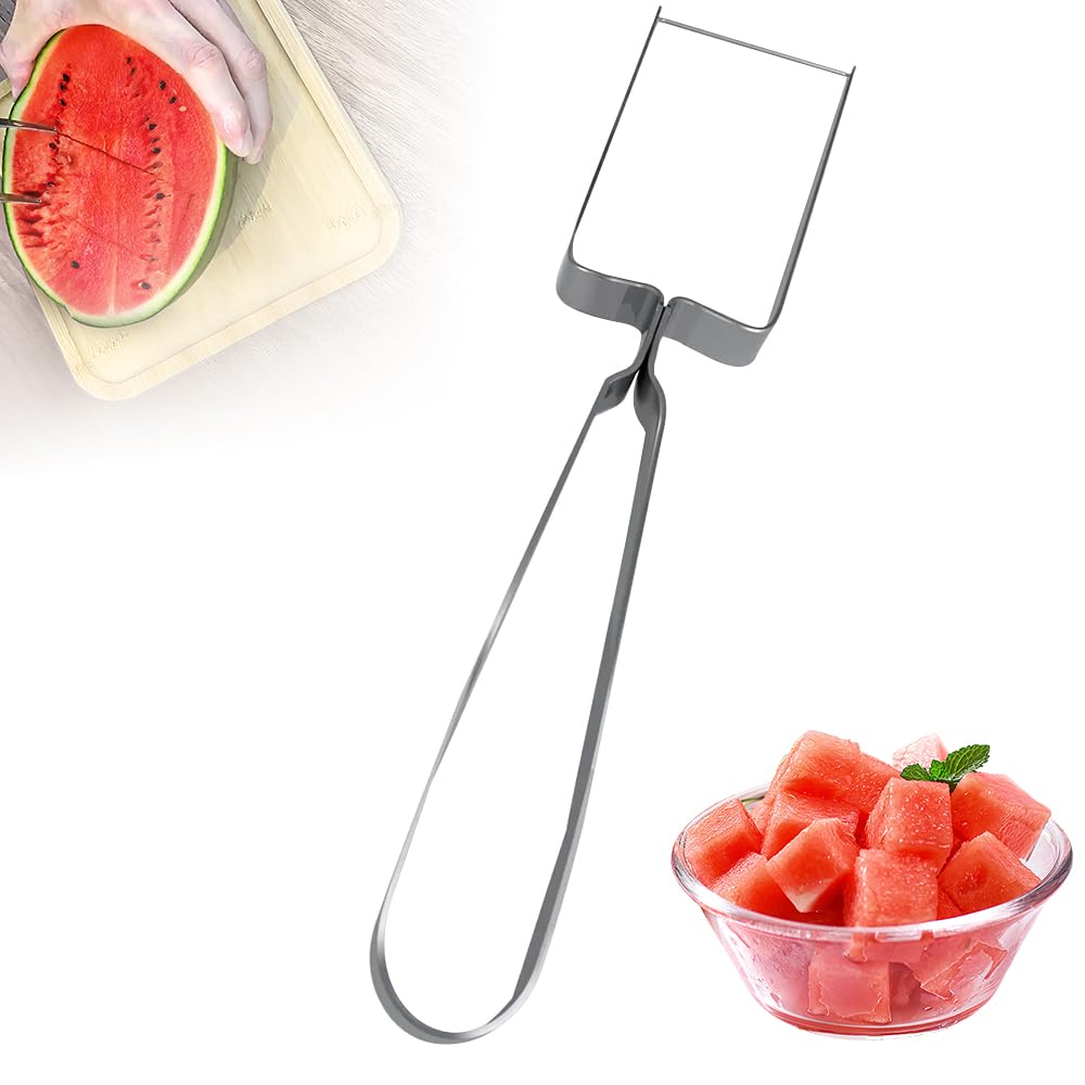 2026 Watermelon Chunks Slicer, Stainless Steel Watermelon Cutter Tool for A Wide Variety Watermelon, Cantaloupe, Honeydew, and More, New Cube-Cutting Fruit Slicer Easily Slicing & Serving
