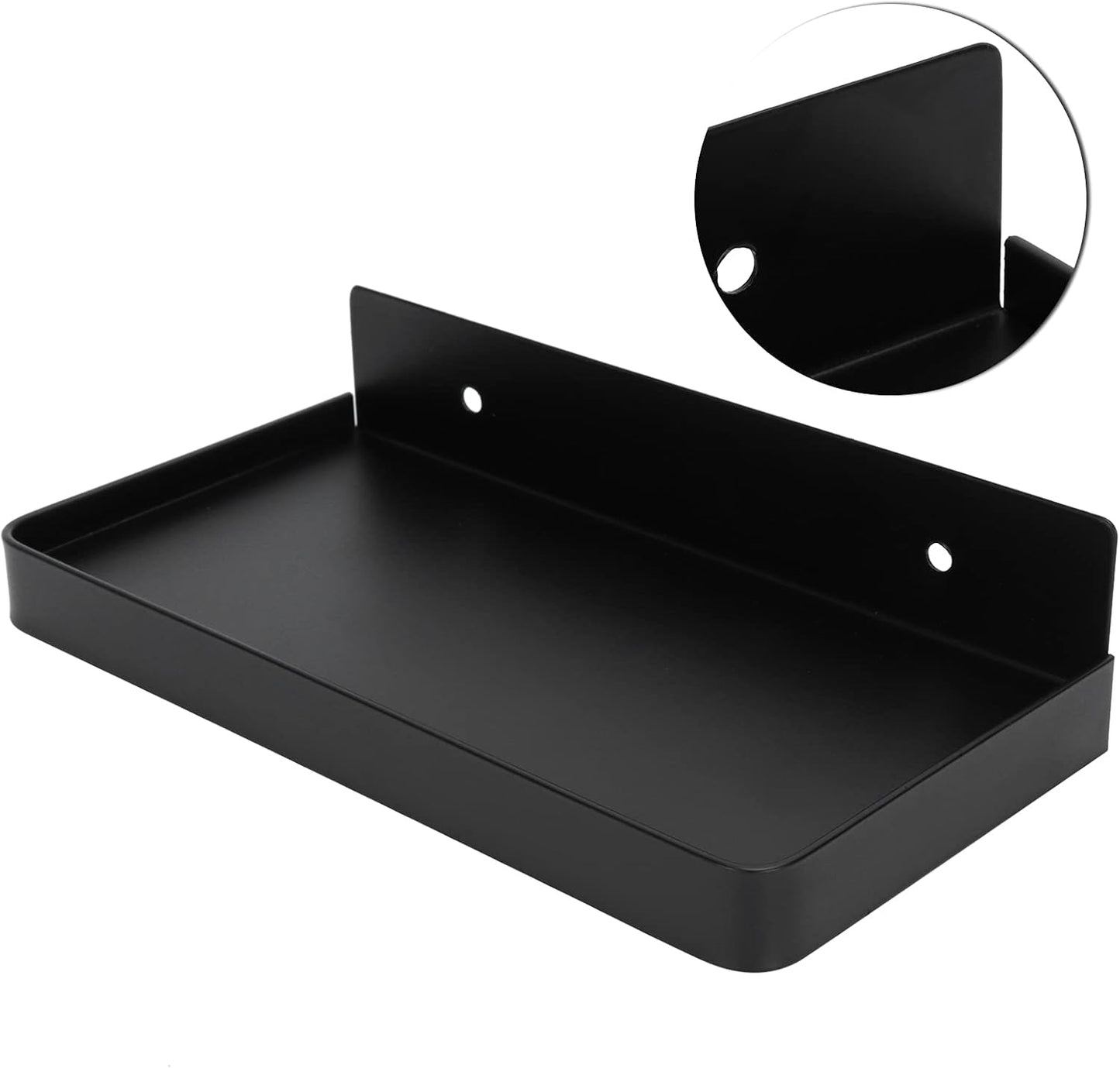 Walfront Stainless Steel Bathroom Phone Rack Holder, Wall Mounted Towel Storage Shelf, Black