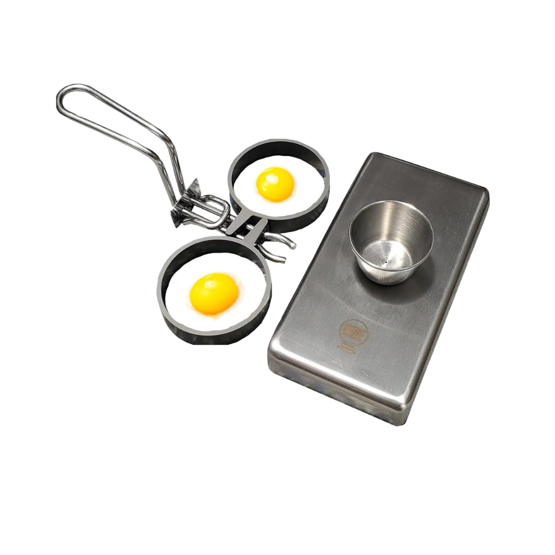 Rattleware Stainless Steel Egg Rings - Commercial-Grade, Even Cooking, Heat-Resistant Handle, Ideal for Frying Eggs - Durable & Trusted by Professional Chefs Worldwide (2 Ring Set)