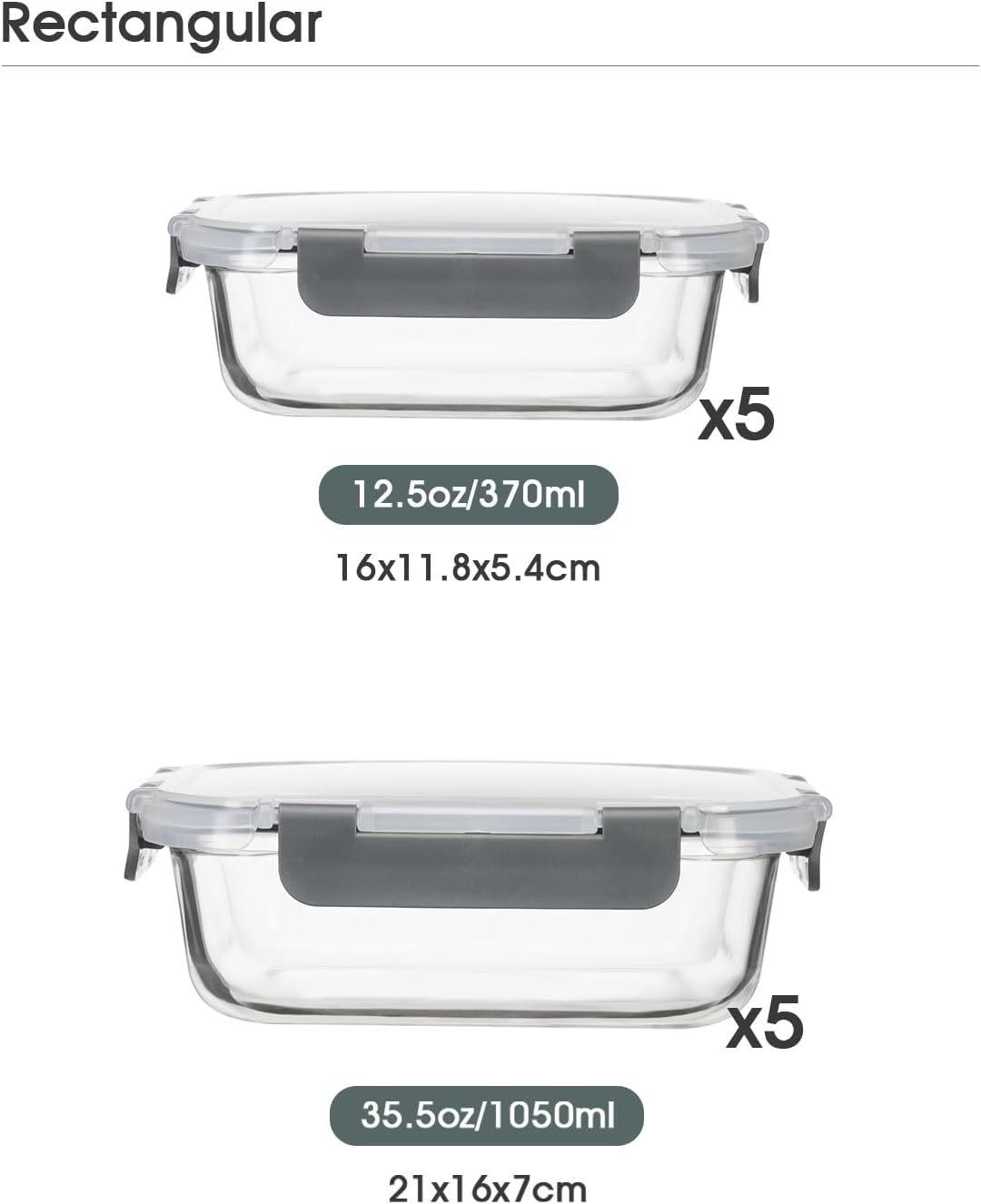 Glass Food Storage Containers with Lids, 20 Pieces Airtight Glass Meal Prep Container Set, Leakproof BPA Free Lunch