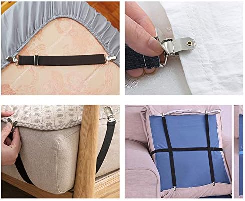 Adjustable Bed Sheet Clips, Heavy Duty Sheet Fasteners Holder Straps for Mattress, Sofa, Couch, Recliner