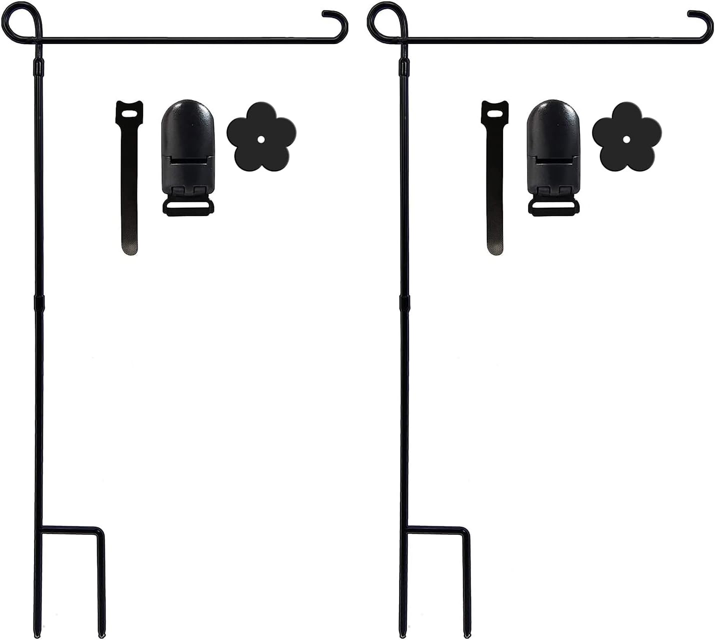 YEAHOME 2PC Garden Flag Holder Stand, Premium Weather-Proof Metal Flagpole for Outdoor Garden Decor