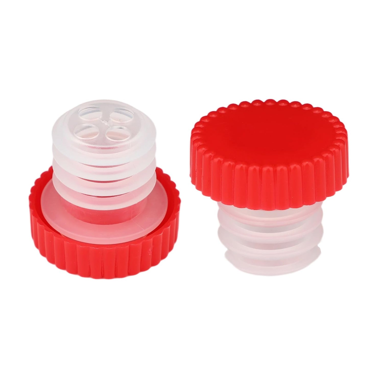 48pcs Slow Wine Pourer Spout, Red Plastic Wine Pourers with Seal Lids for Corked Bottles Bars Restaurants & Home Use