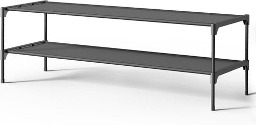 Kitsure Shoe Rack - Stackable Non-Woven Shoe Organizer for Closet & Entryway | 36.2" Wide - Black