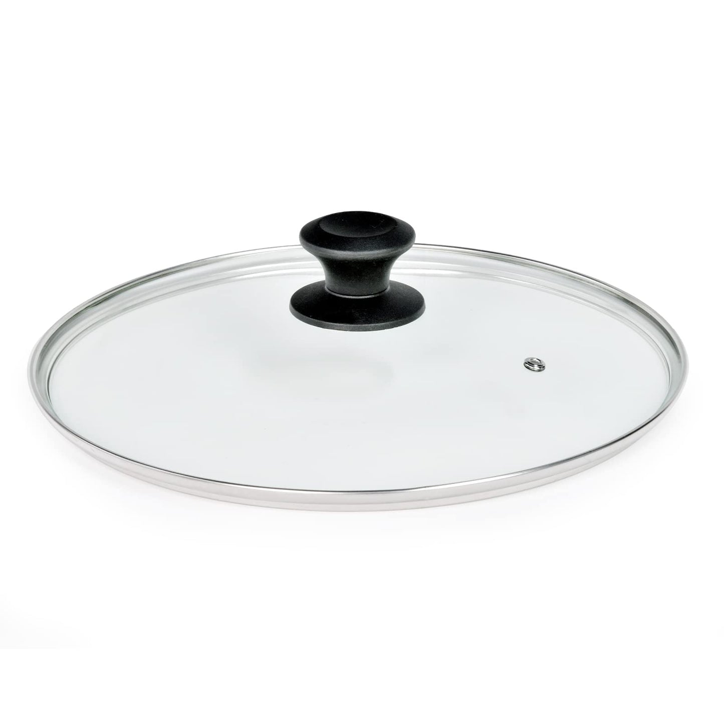 12" Glass Lid for Frying Pan, Tempered Replacement Cover Compatible with All 12 inches Cookware for Skillets, Round Cast Iron, Cast Aluminium, Stainless Steel Pans &Pots
