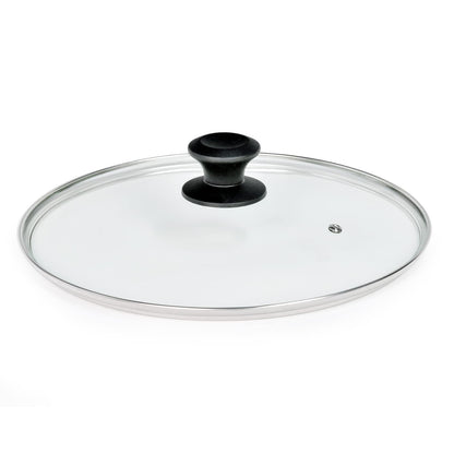 12" Glass Lid for Frying Pan, Tempered Replacement Cover Compatible with All 12 inches Cookware for Skillets, Round Cast Iron, Cast Aluminium, Stainless Steel Pans &Pots