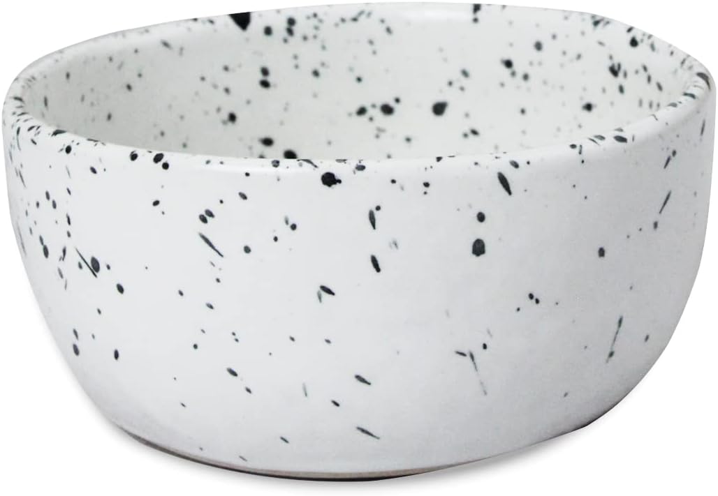 roro Exquisite Handmade Ceramic Stoneware Sauce Bowls, Set of 4, Speckled White, Microwave-Safe, Dishwasher-Safe