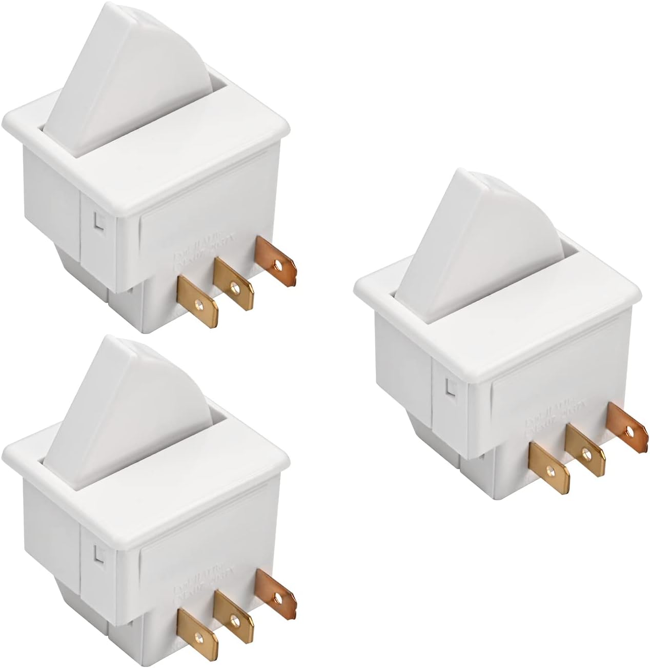 Heyiarbeit Refrigerator Door Light Switch, 3Pin Universal Replacement for Most Refrigerators, White (3Pcs)