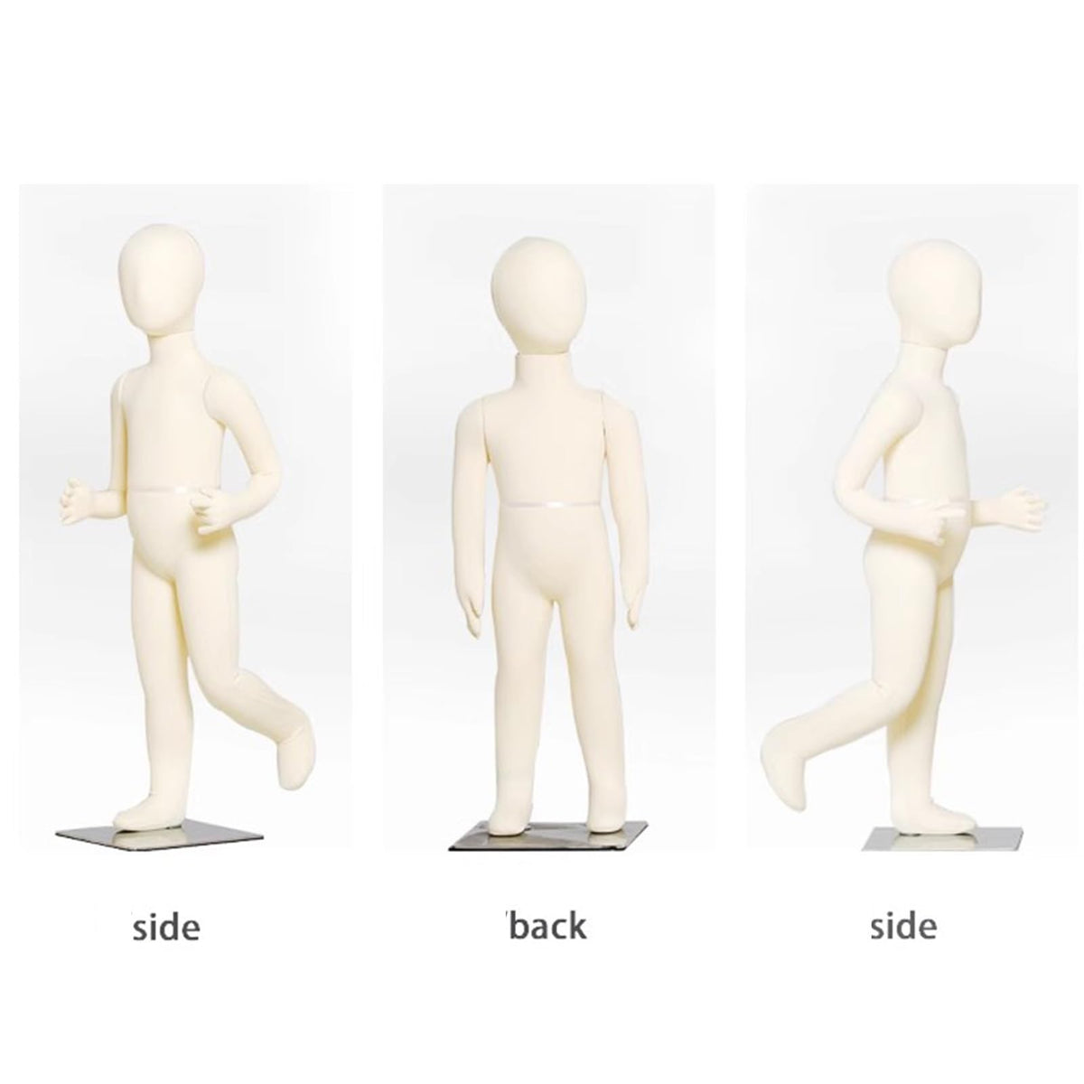 Child Mannequin Full Body Dress Form with Square Base - Detachable Sewing Dummy for Boutique Display, Ideal for 6-Year-Olds Clothing Fittings & Retail Showcases, Perfect for Tailors and Desi