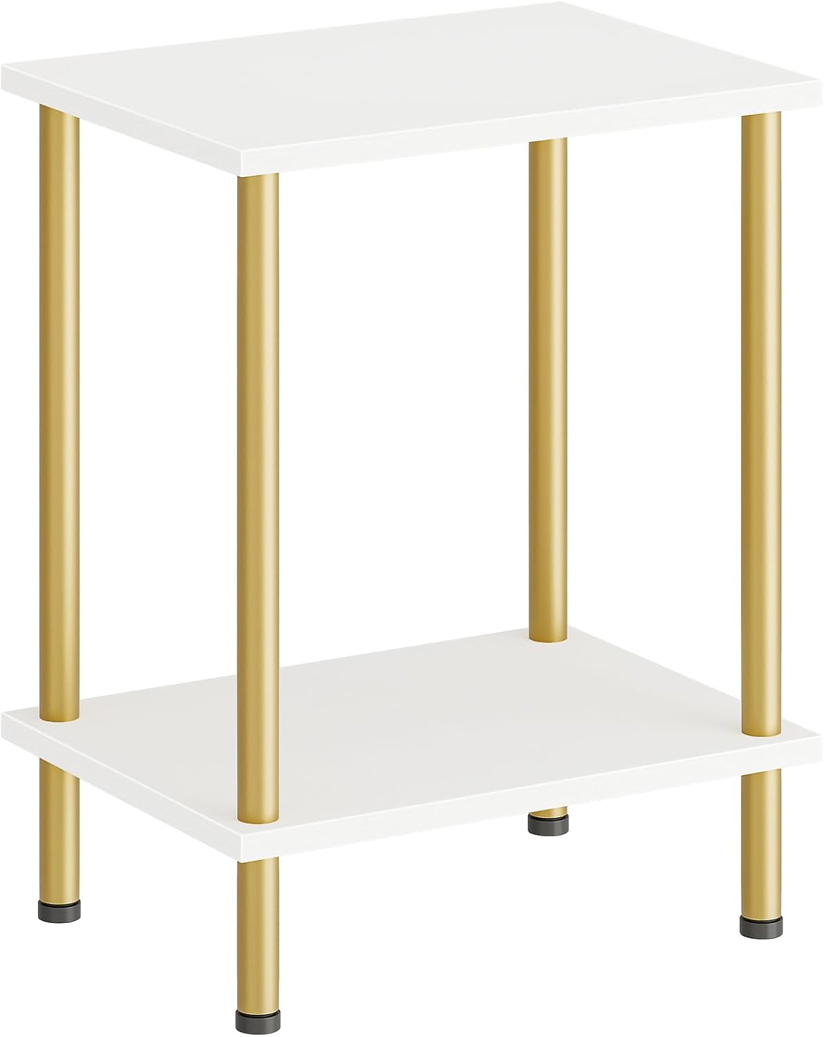 2-Layer DW09BZ01 HOOBRO End Table, Small Side Table, Nightstand with Storage Shelves, Sofa Table for Small Spaces
