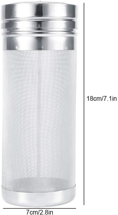 Beer Dry Hopper Filter, 300 Micro Mesh Stainless Steel Beer Hop Strainer with Cleaning Brush for Homebrew, Wine, Coffee