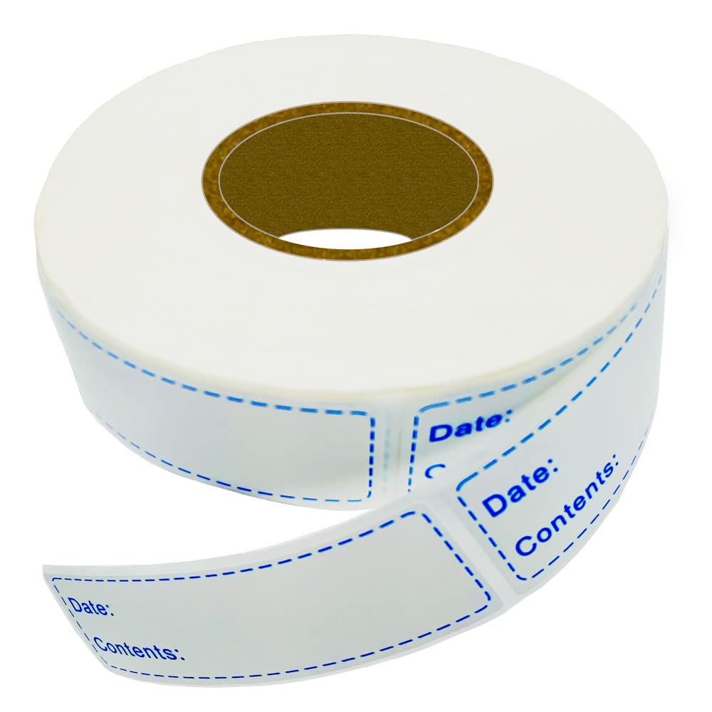 600pcs 1 x 3 Inch Removable Storage Stickers,Self-Adhesive Food Freezer Date Labels-Waterproof Oil-Resistant Easy Clean Leaves no Residue Perfect for Kitchen Containers,Blue Labels