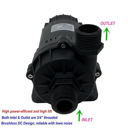 SHYSKY Heavy Duty Low Noise 24V 120W Micro Brushless DC Water Pump DC60G-24120A-1, 12m 39ft 1003GPH, Speed/Flow Adjustable, DRY RUN Protection, For Cooling Circulation Pressure Sys