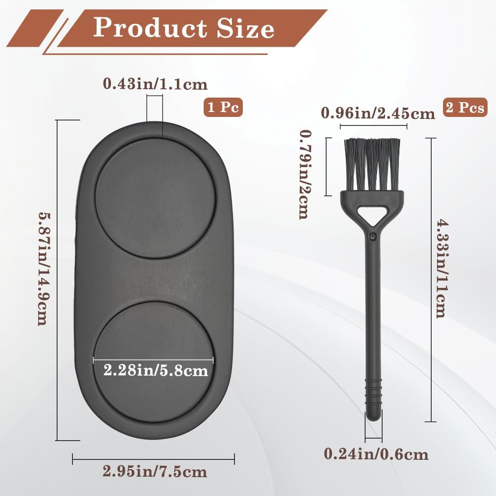 GORGECRAFT Salt and Pepper Mill Tray: Wooden Grinder Rest Holder with 2Pcs Cleaning Brush for Kitchen Storage