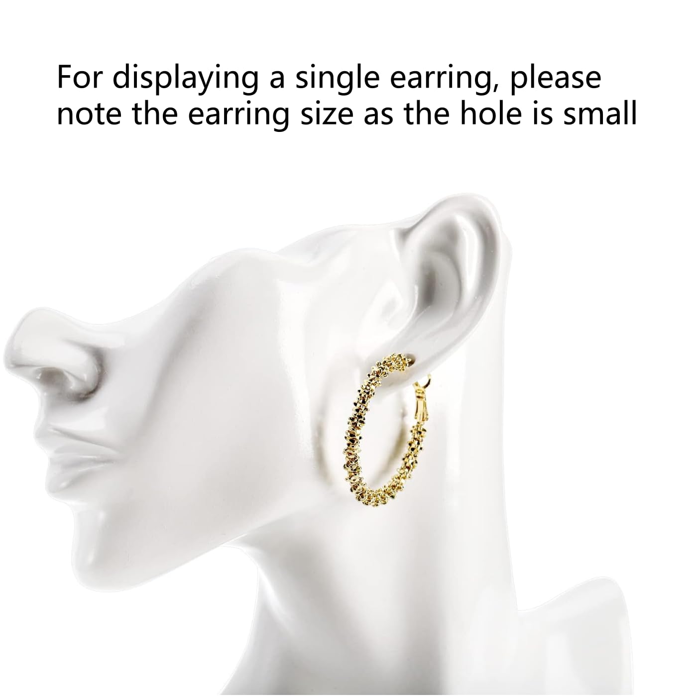 SOUJOY Jewelry Mannequin Display, Resin Display Stand Bust, Boutique Earring Holder Organizer for Show Jewelry, Necklace, Earrings, Rings, White