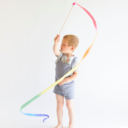 Sarah's Silks Pink Rainbow Streamer | Ribbon Dancer Toy