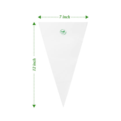 Funnippe Disposable Piping Bags, Biobased Cake Decorating Bags, Eco-Friendly Pastry Bags, 12 Inch, Anti-Burst, Pack of 200