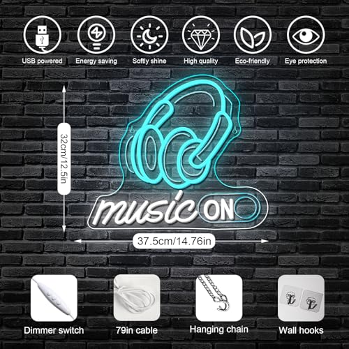 Horseneon Good Food Good Mood Neon LED Sign, Food Neon Signs for Wall Decor, Good Food Good Mood Neon Light with USB Powered for Snack Shop, Restaurant, Fast Food