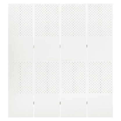 Outdoor/Indoor Room Divider, Room Screen Divider Wall Protection Privacy Furniture Indoor Bedroom, 4-Panel Room Divider White 63"x70.9" Steel